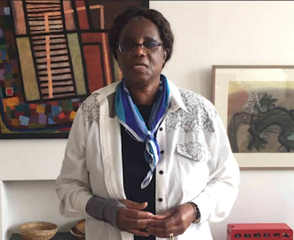 A portrait of Dr Shimwaayi Muntemba, ZOA founder and vice-chair of ZOA-UK trustees, to accompany her biography